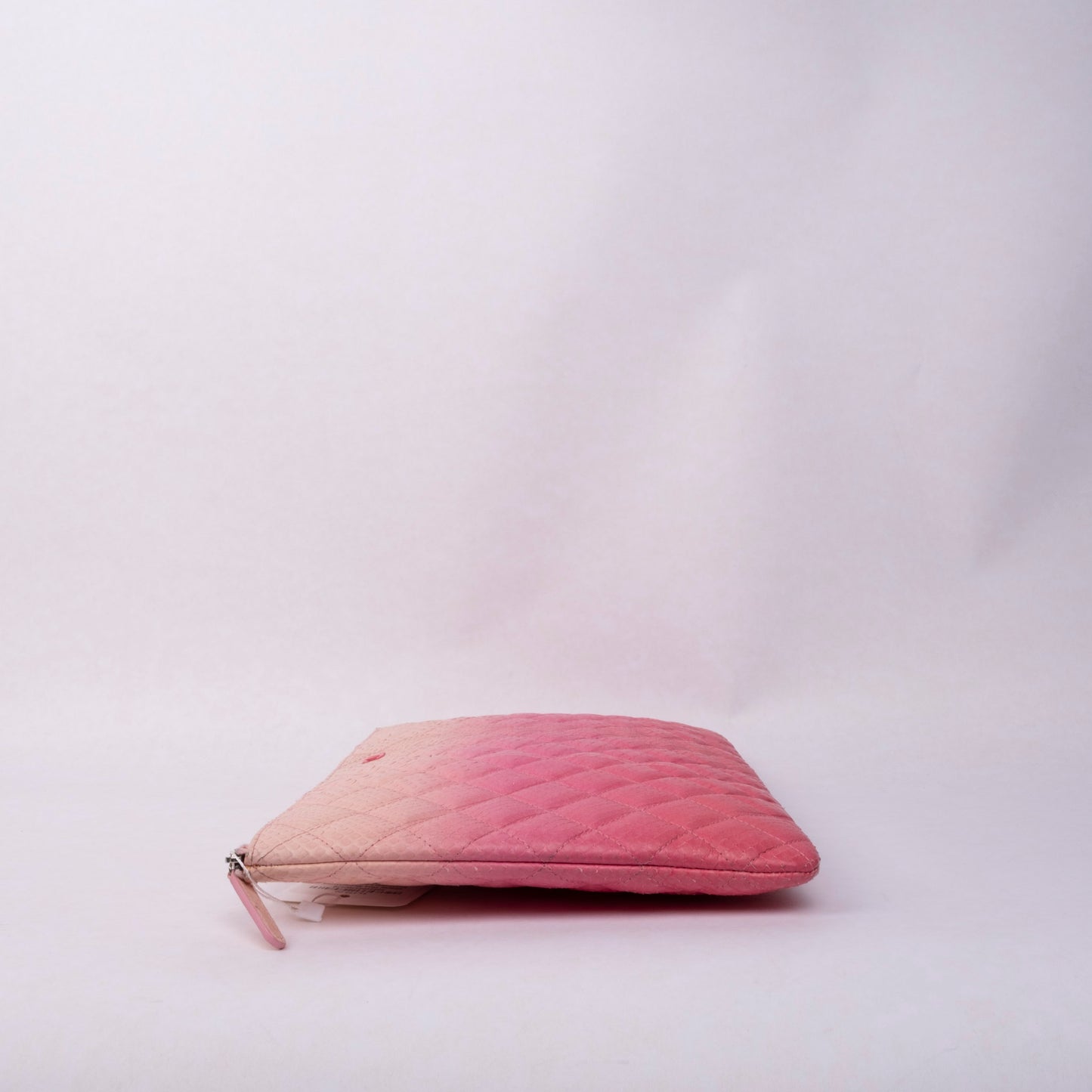 Chanel Pink Multicolored Snakeskin Leather Quilted Clutch Bag