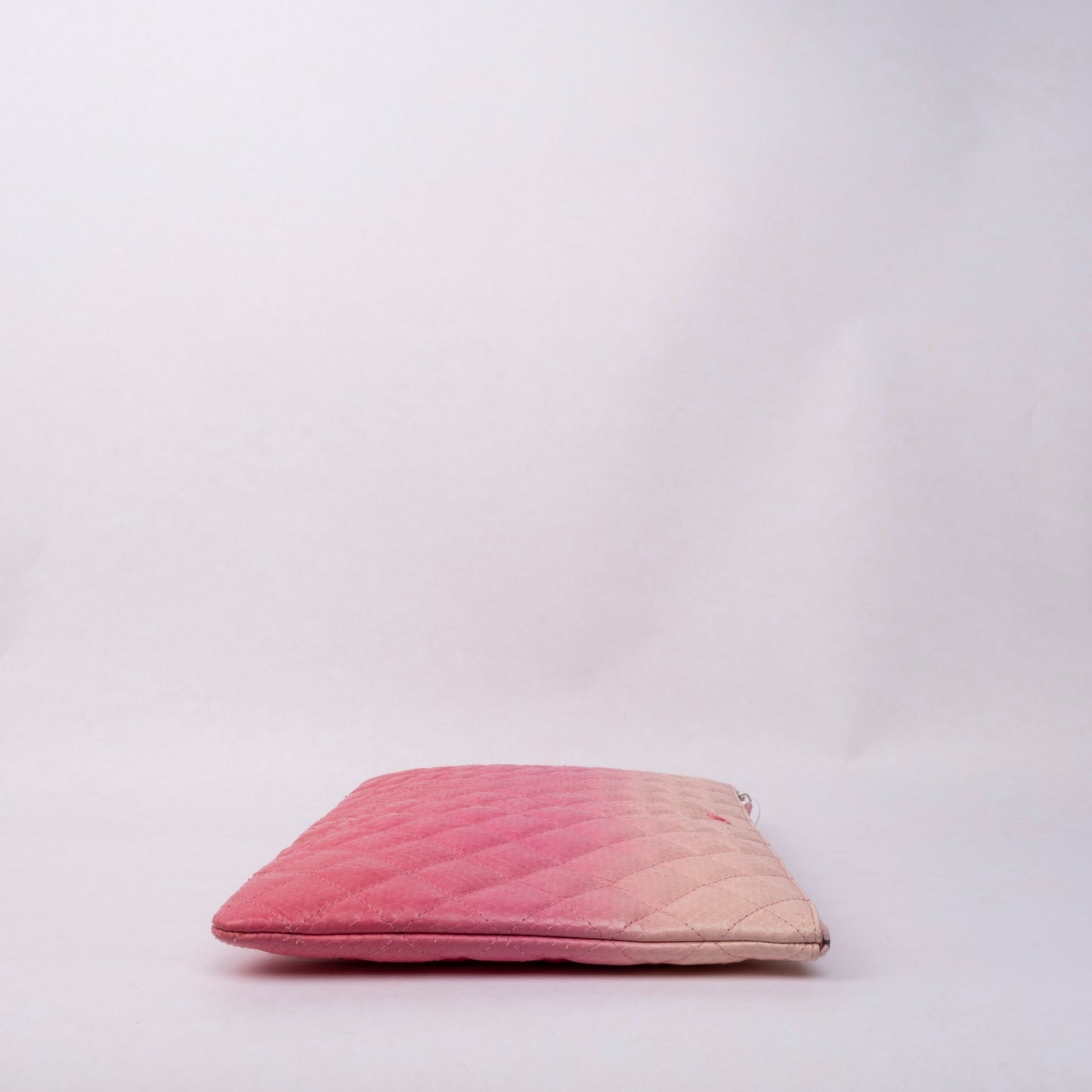 Chanel Pink Multicolored Snakeskin Leather Quilted Clutch Bag