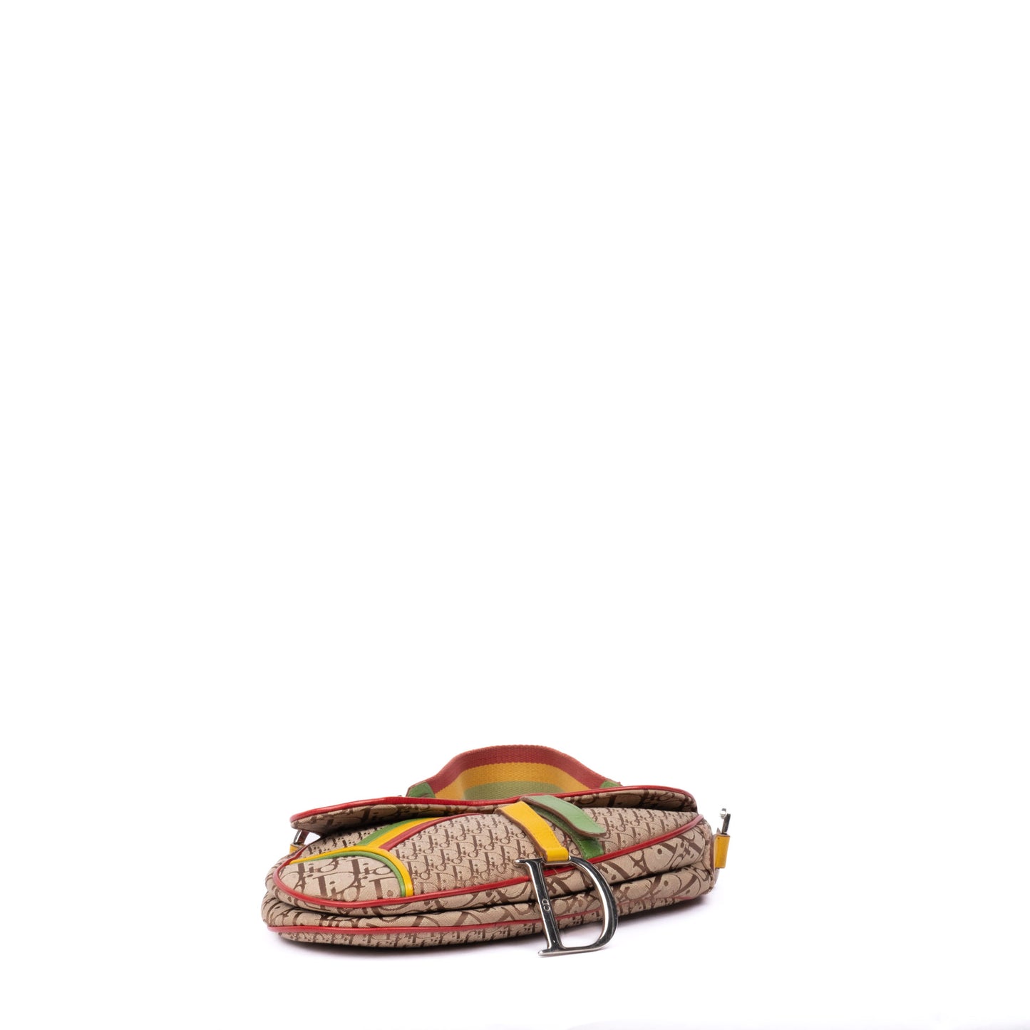 Christian Dior Brown Trotter Monogram Rasta Saddle Bag