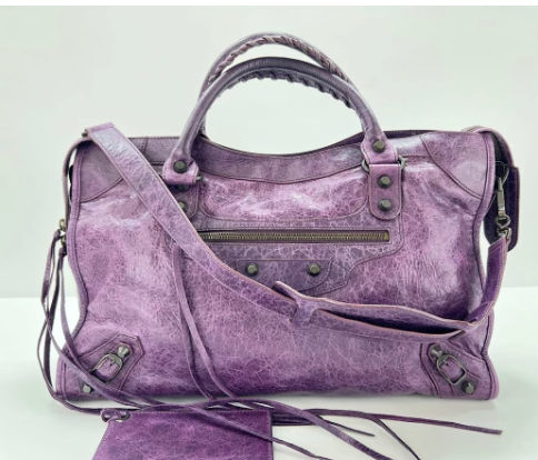 Balenciaga Washed Purple City Bag