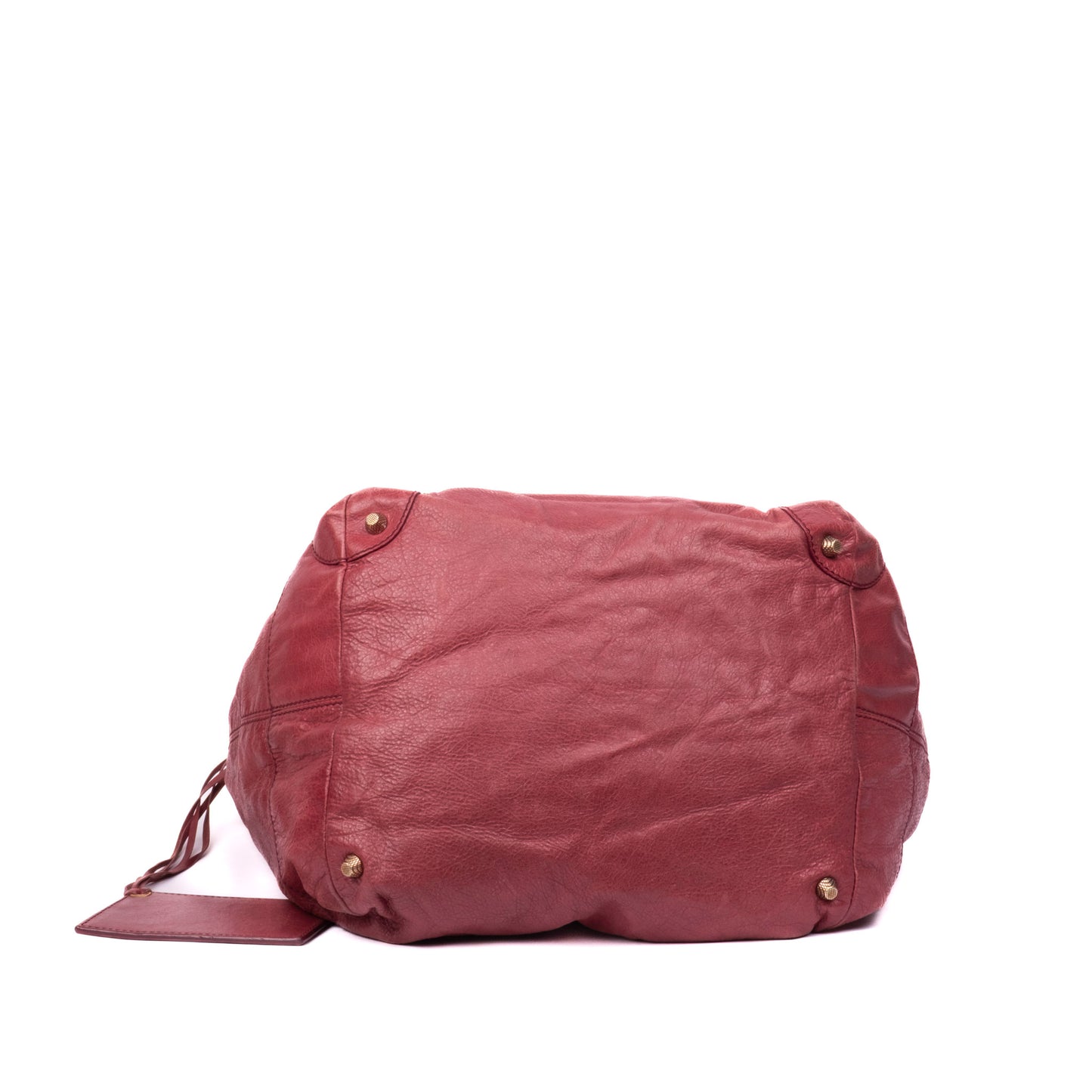 Balenciaga Burgundy Leather Slouchy Day Bag