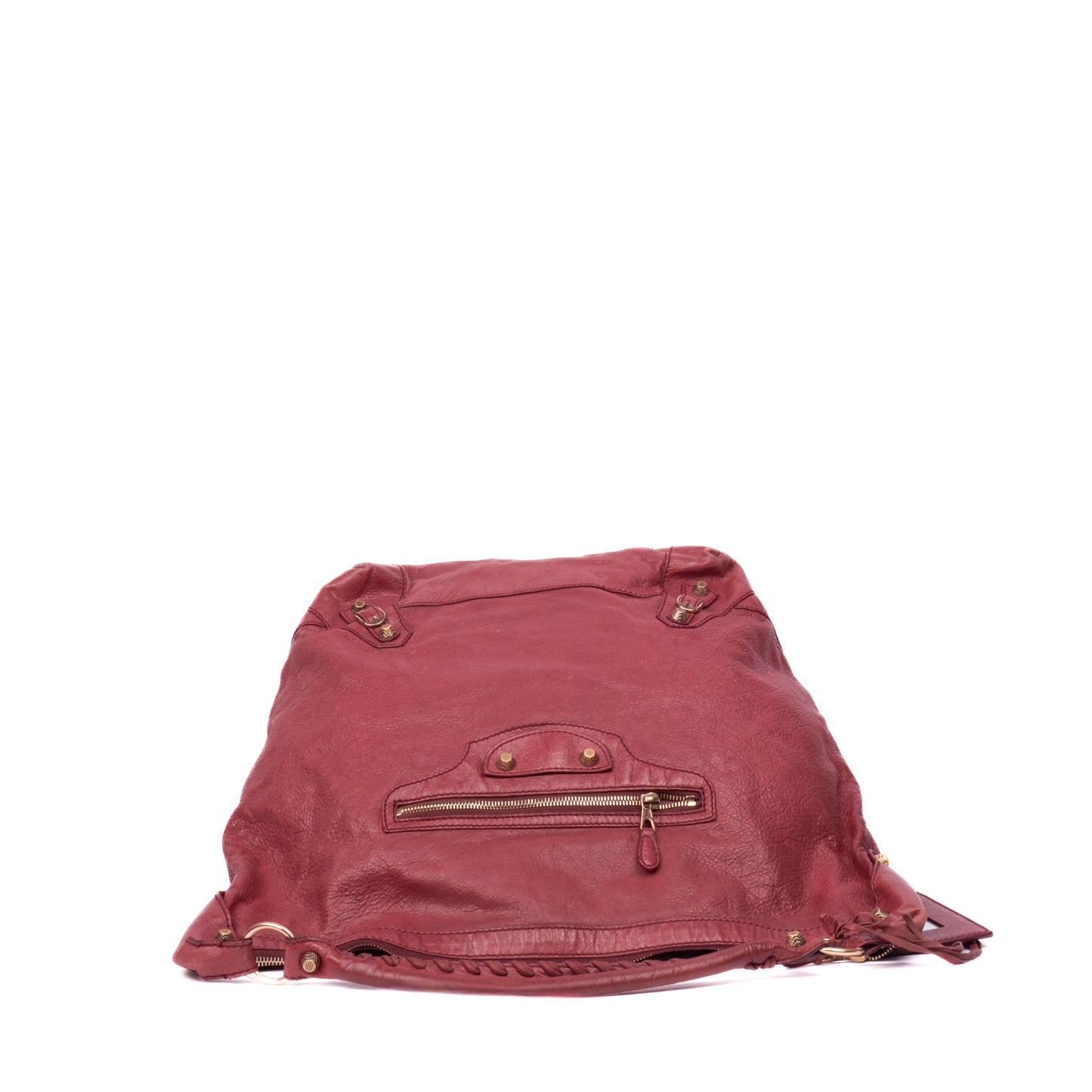 Balenciaga Burgundy Leather Slouchy Day Bag