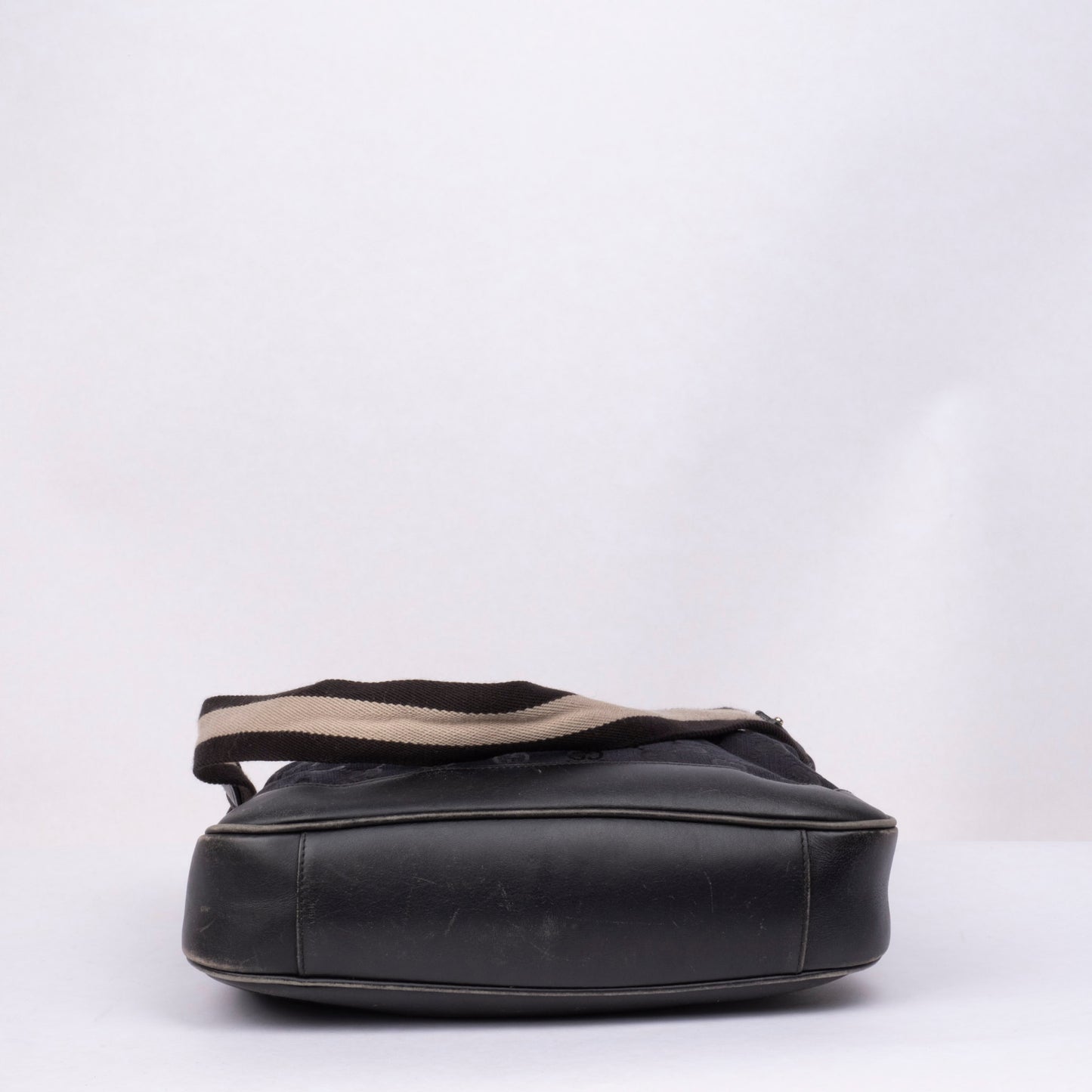 Gucci Black Monogram Canvas Two Way Bamboo Handle