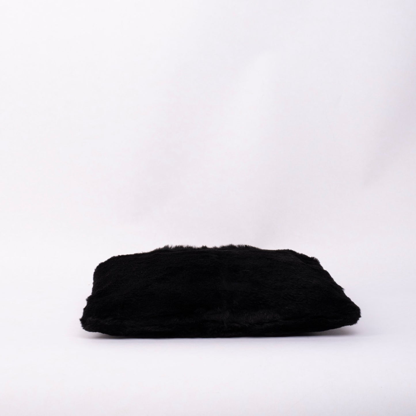 Fendi Black Rabbit Fur Metal Handle Bag
