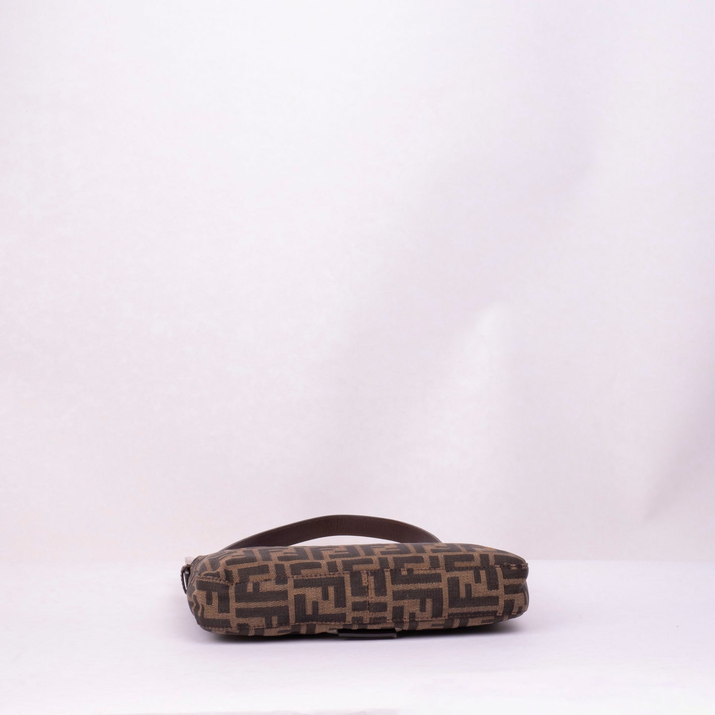 Fendi Brown Canvas Zucca Monogram Classic Baguette Shoulder Bag