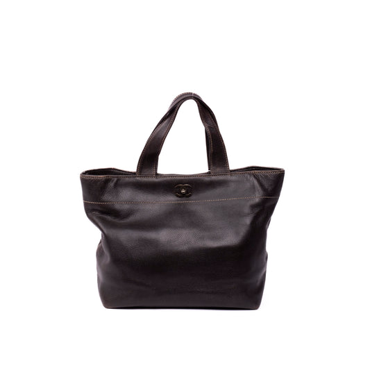 Chanel Brown Caviar Leather Tote Bag