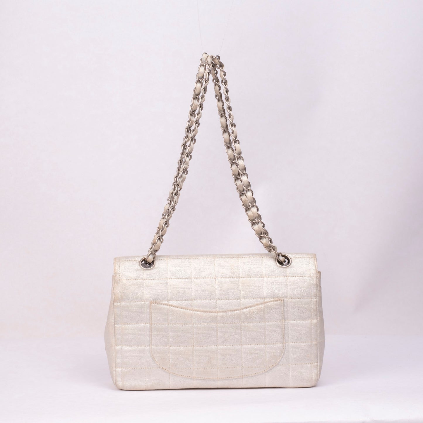Chanel 2000 Silver Canvas Travel Line Flap