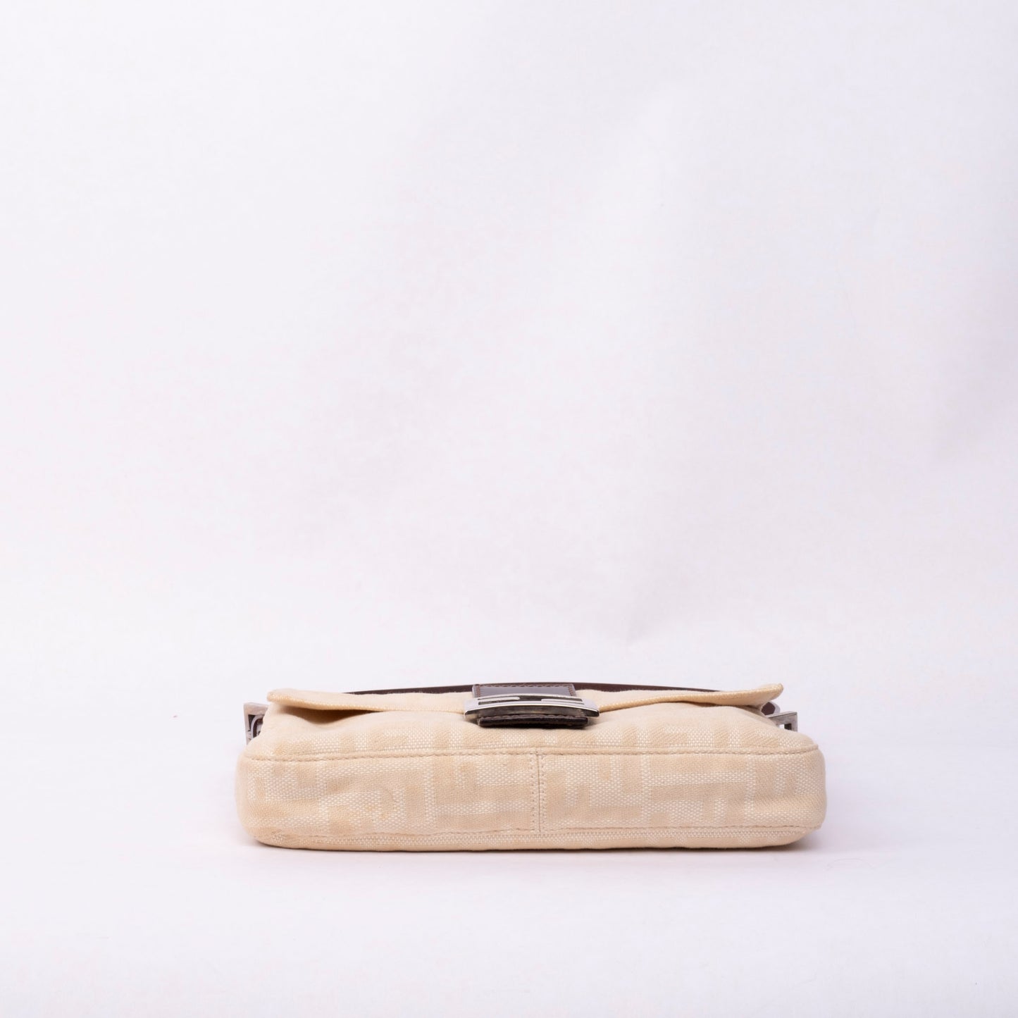 Fendi Cream Zucca Monogram Canvas Baguette Shoulder Bag