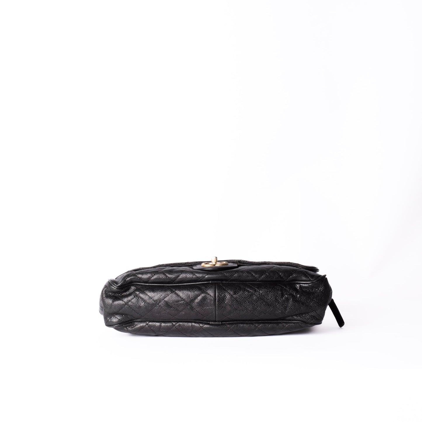 Chanel 2012 Black Crumple Effect Caviar Shiva Slouchy Camera Flap Bag