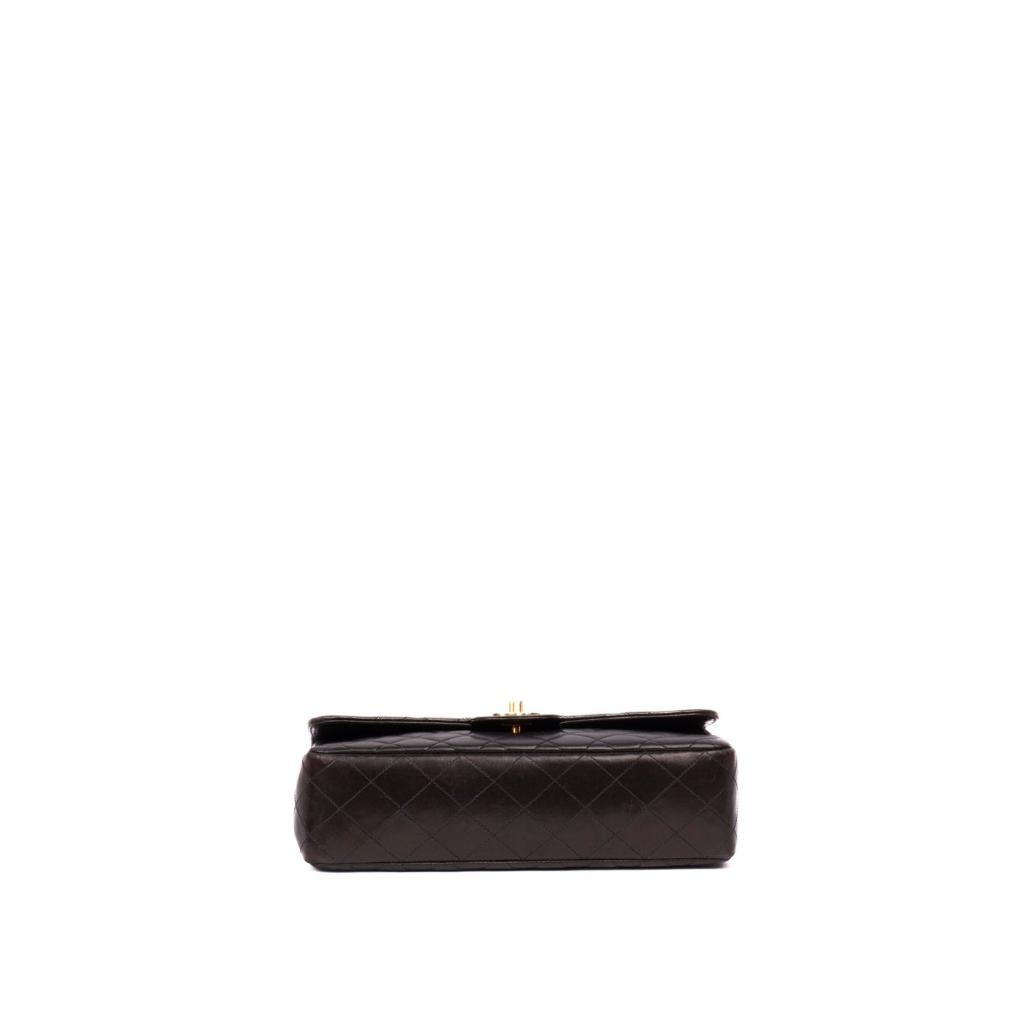 Chanel Dark Brown Lambskin Leather Quilted Kelly Top Handle Bag