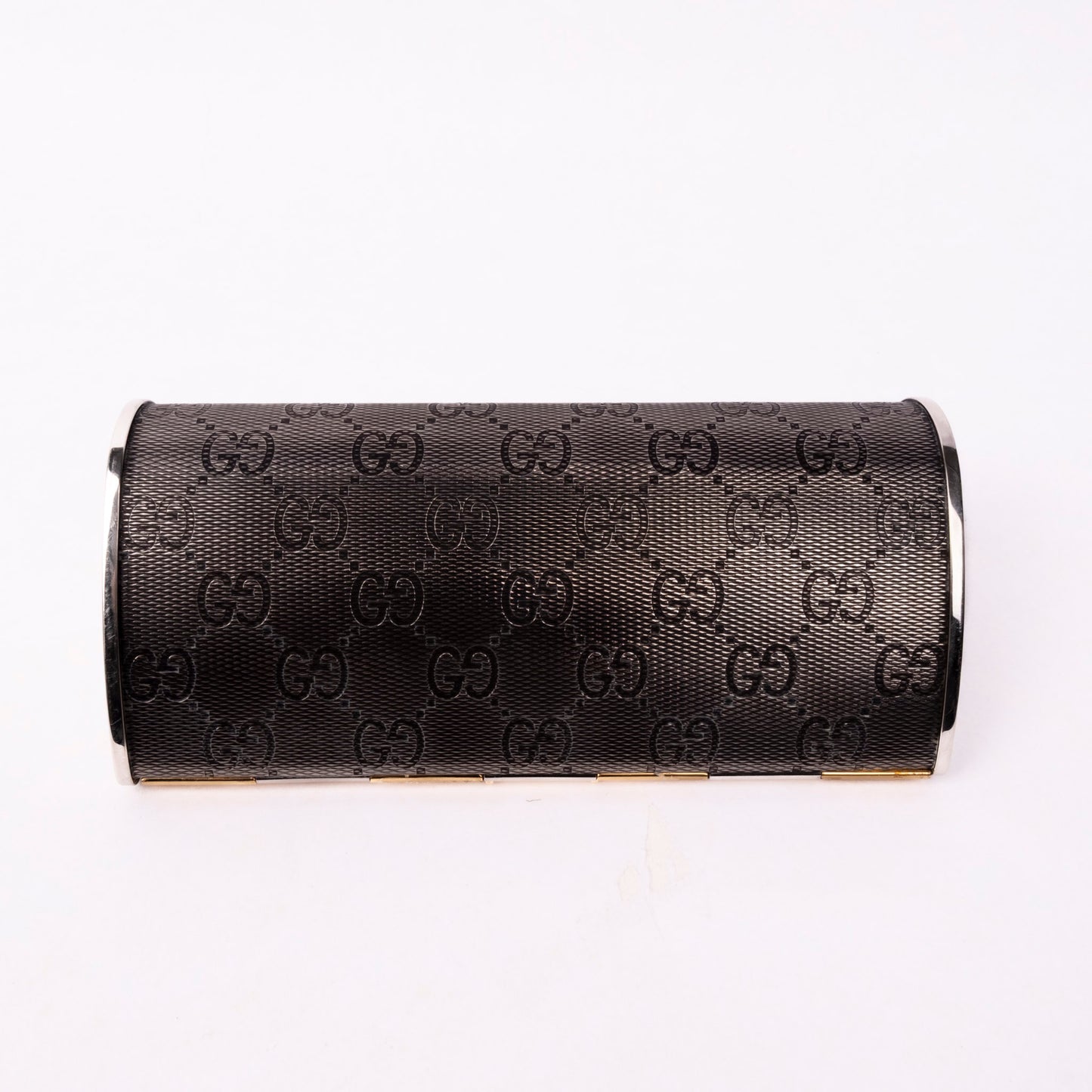 RARE Gucci Gold & Silver Metal Monogram Mini Clutch