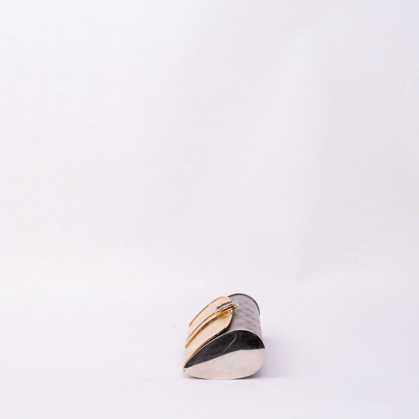 RARE Gucci Gold & Silver Metal Monogram Mini Clutch