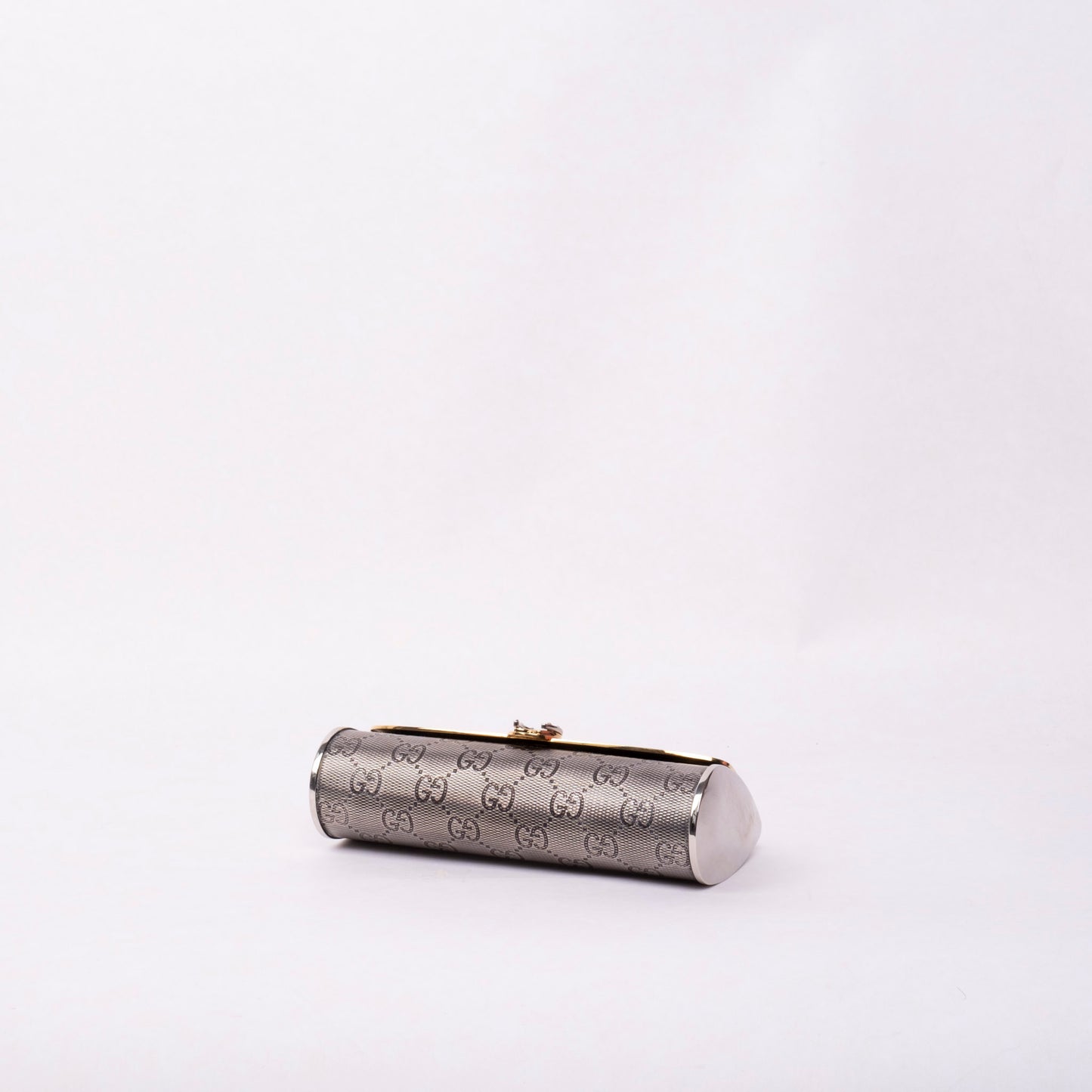 RARE Gucci Gold & Silver Metal Monogram Mini Clutch