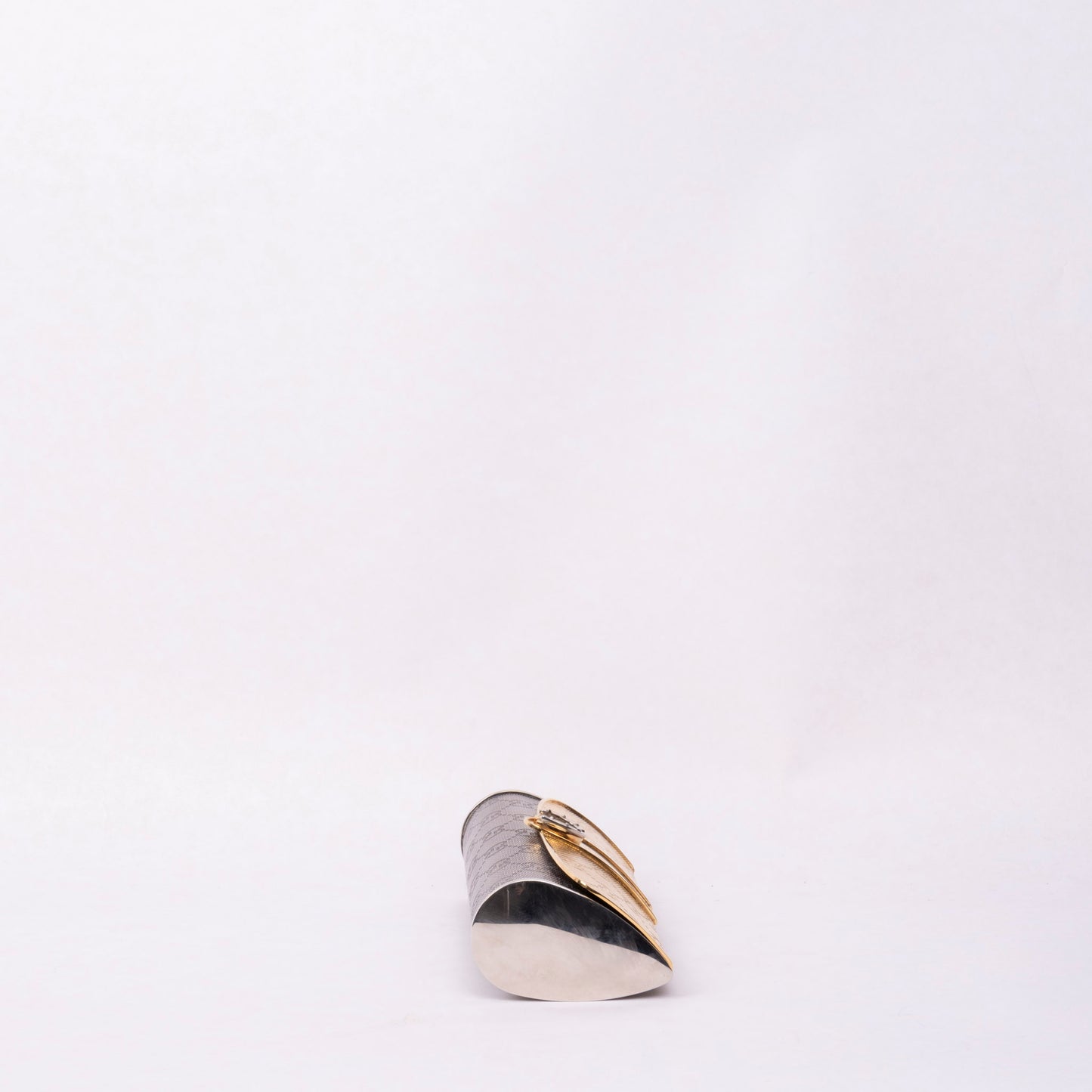 RARE Gucci Gold & Silver Metal Monogram Mini Clutch