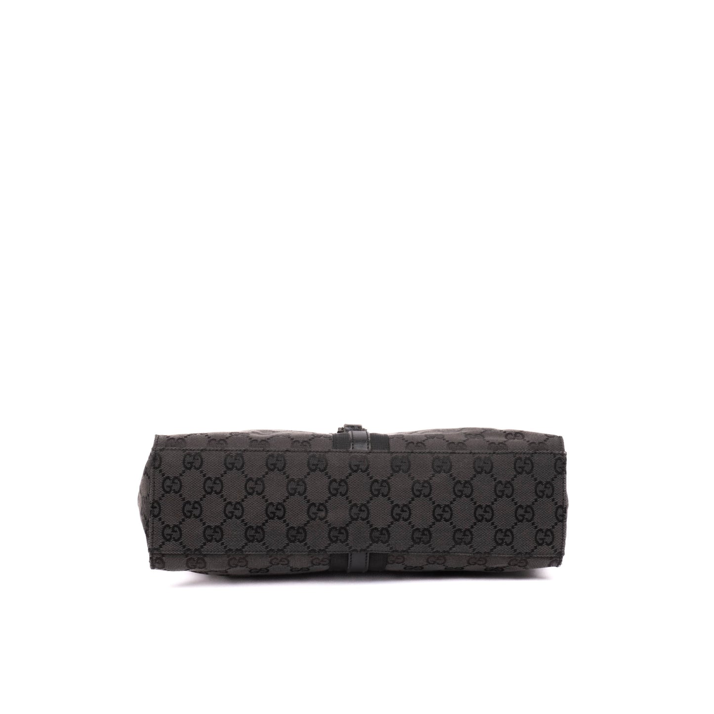 Gucci Black Canvas Monogram Square Jackie Shoulder Bag