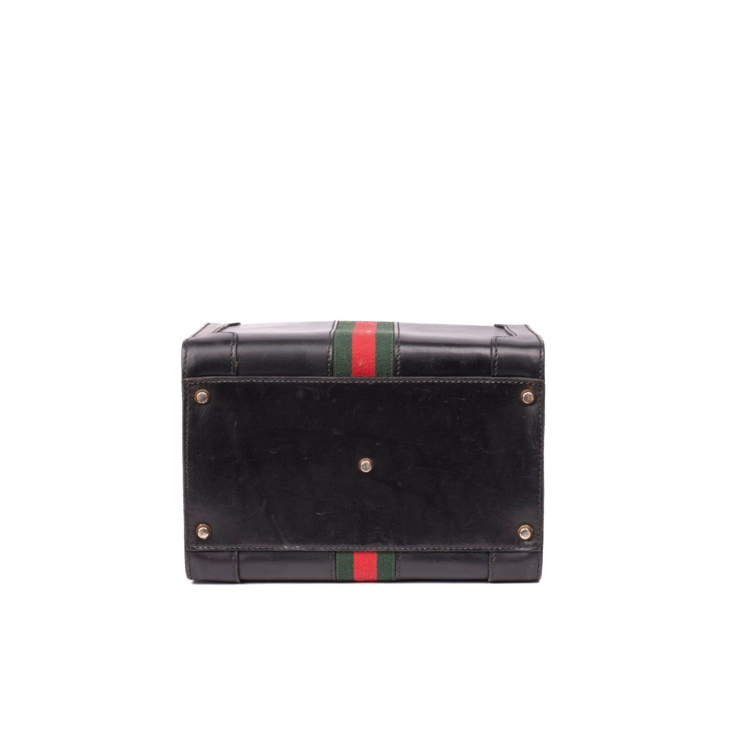 Gucci Black Leather Sherry Line Doctor Boston Bag