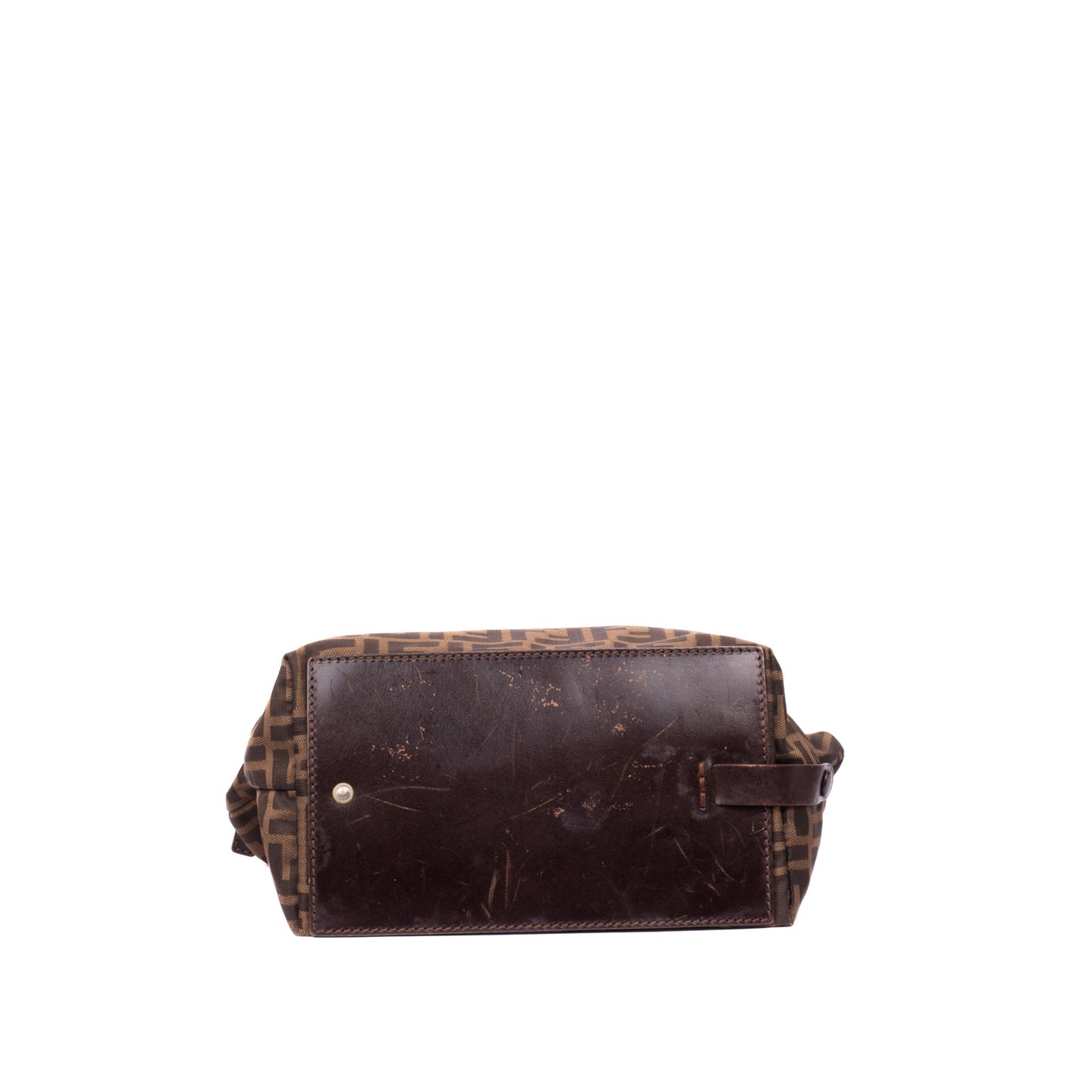 Fendi Brown Zucca Canvas Leather Handle Tote
