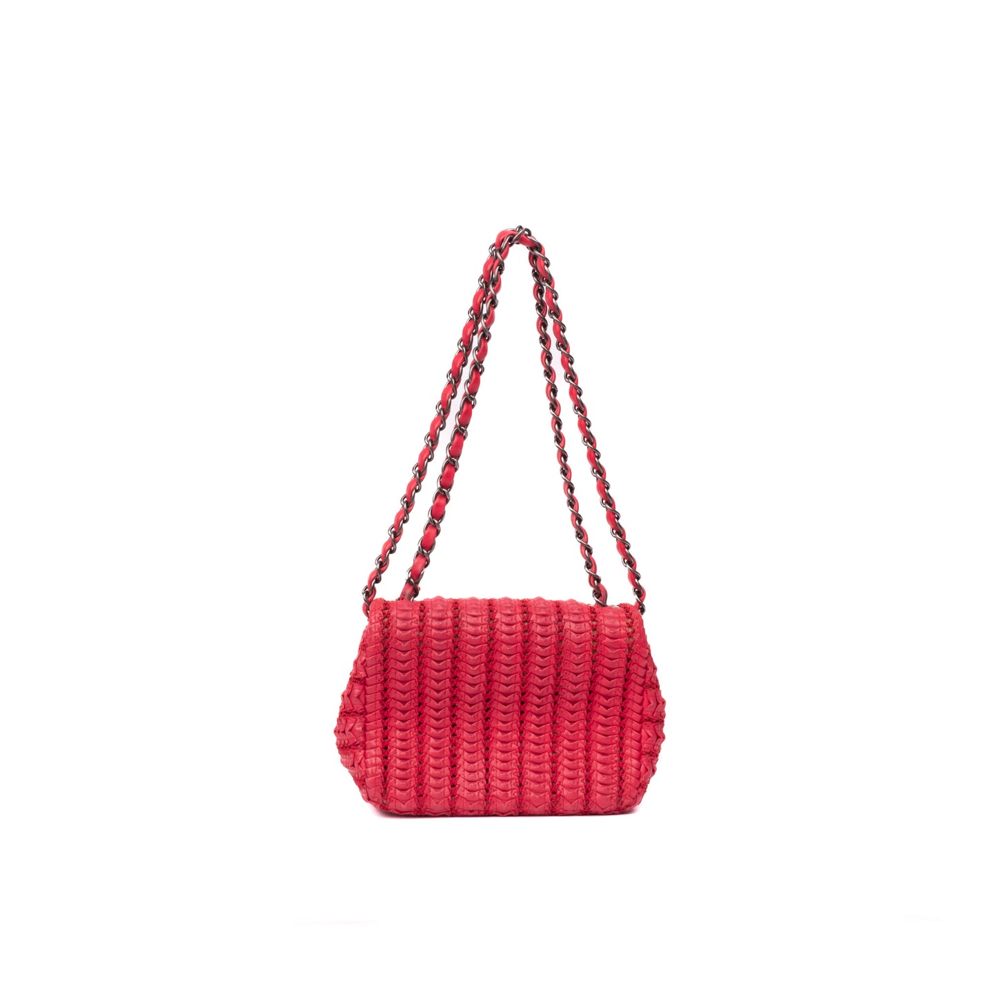Chanel Hot Pink Mini Paris-Seoul Crochet Lambskin Square Flap Bag