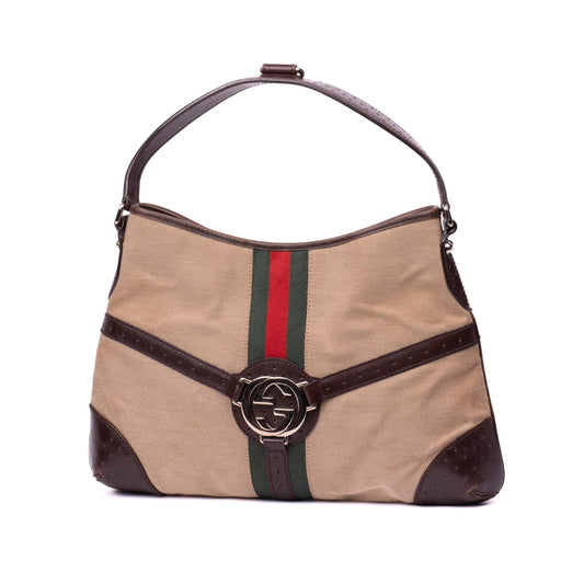 Gucci Sherry Line Nylon & Leather Shoulder Bag