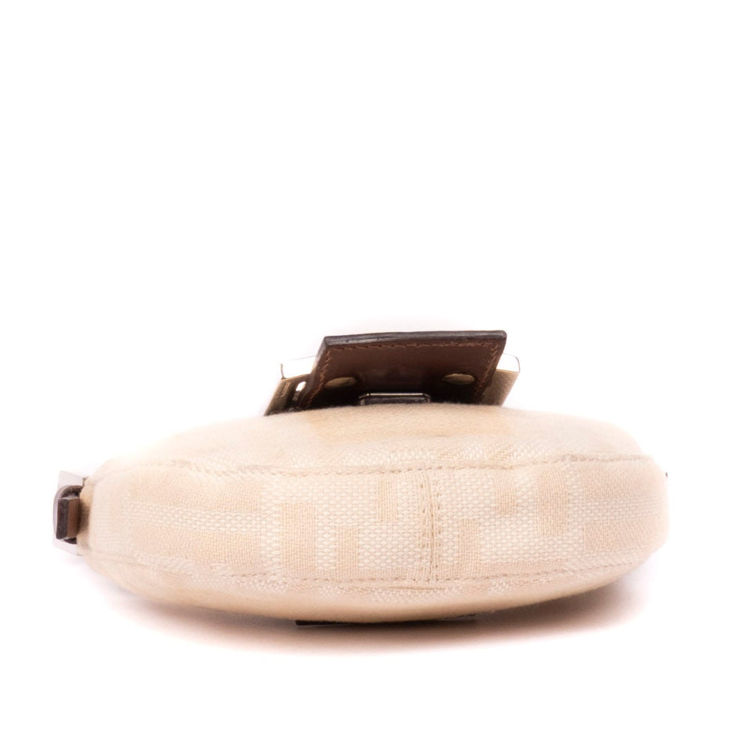 Fendi Cream Zucca Monogram Croissant Mini Bag