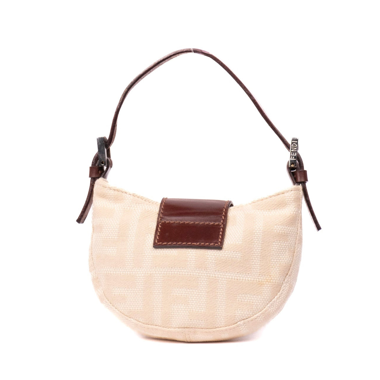 Fendi Cream Zucca Monogram Croissant Mini Bag