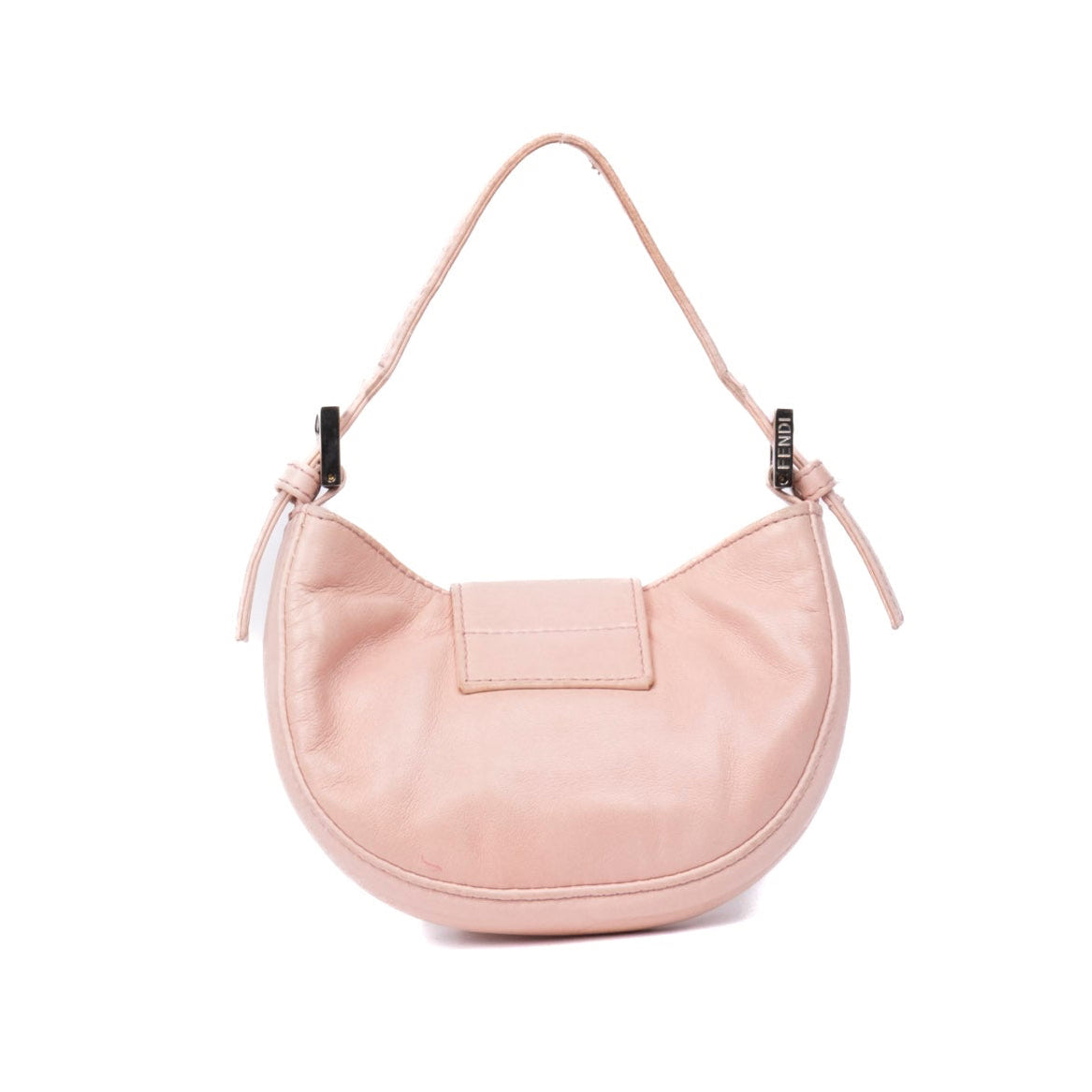 Fendi Pink Lambskin & Yellow Hardware Leather Mini Croissant Bag