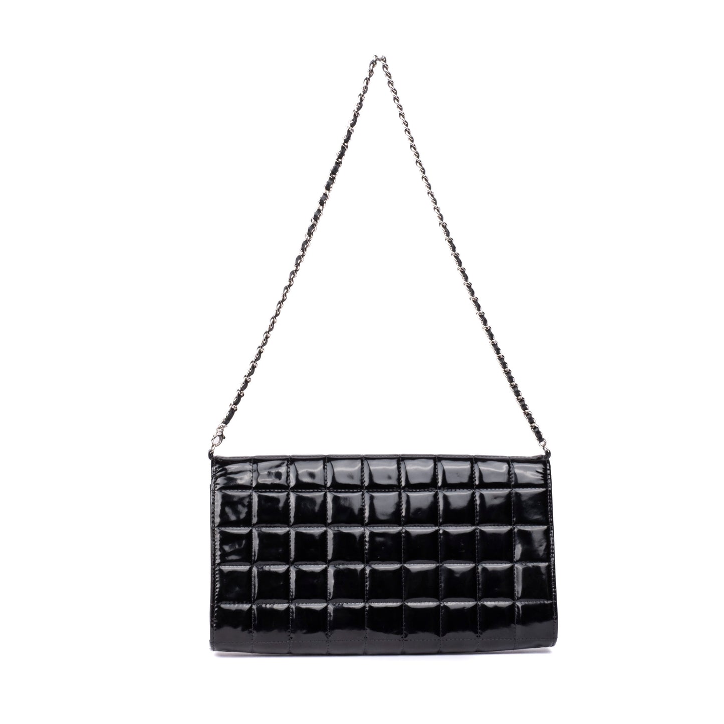 Chanel Black Patent Leather Chocolate Bar Shoulder Bag