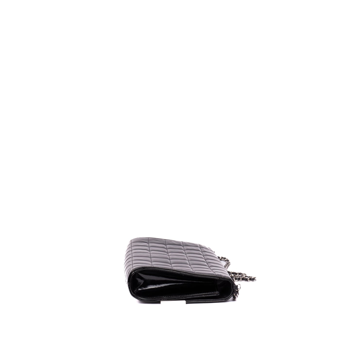 Chanel Black Patent Leather Chocolate Bar Shoulder Bag