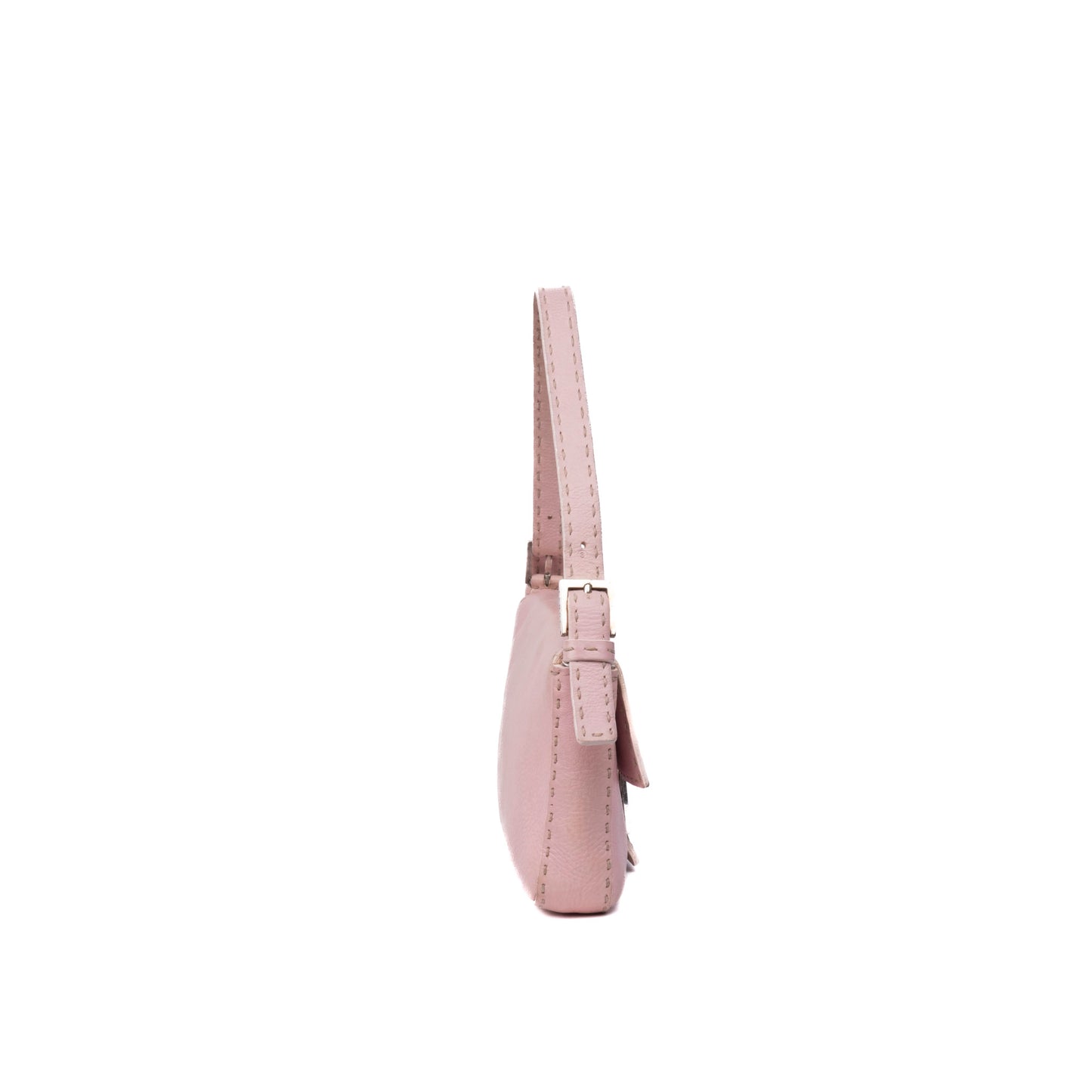 Fendi Pink Leather Selleria Baguette Bag