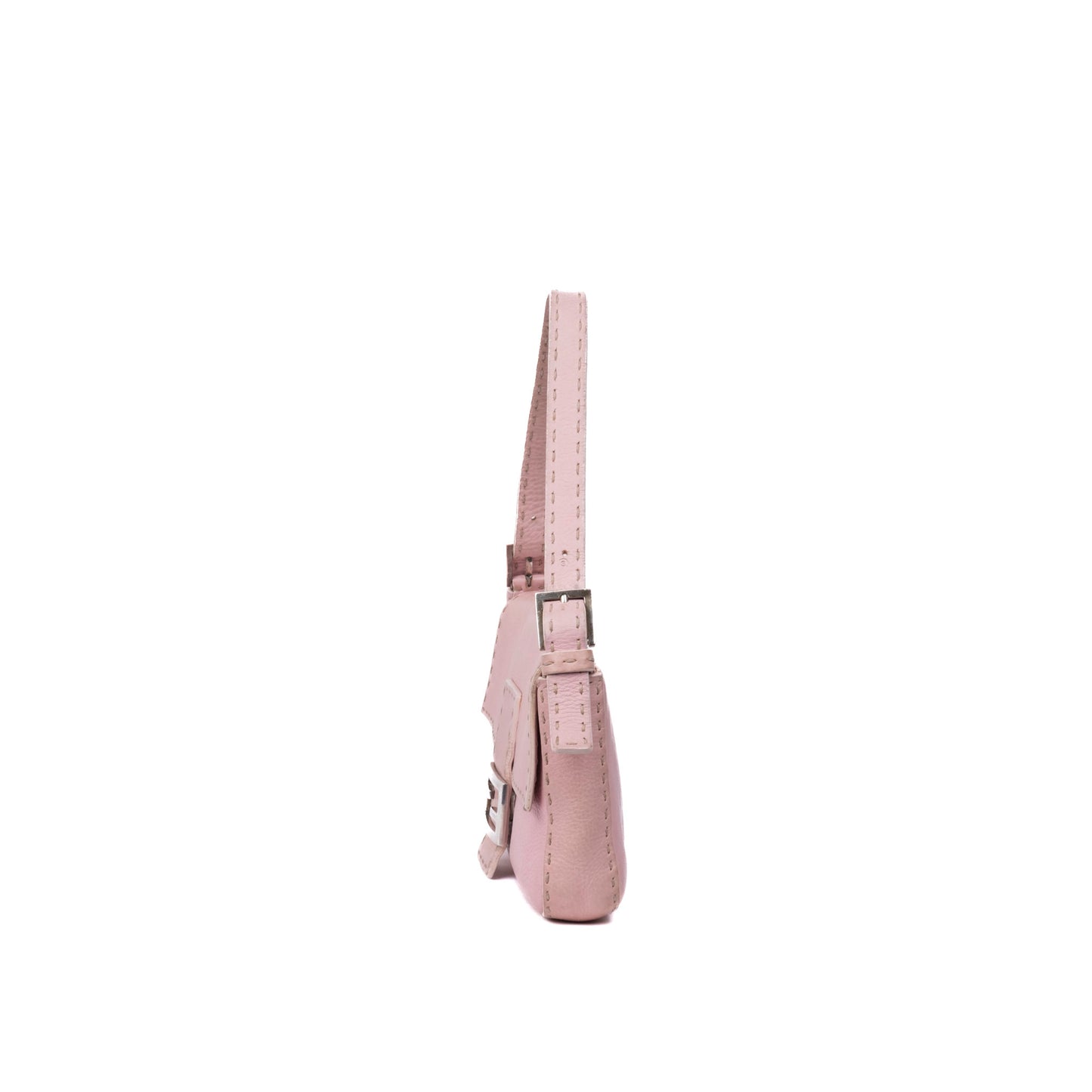 Fendi Pink Leather Selleria Baguette Bag