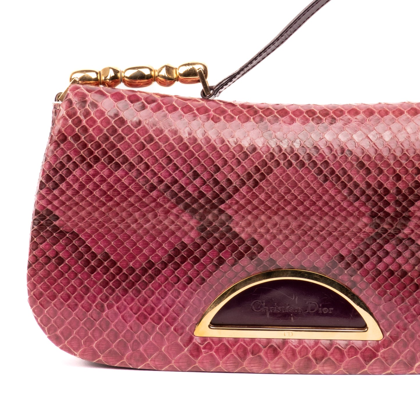 Christian Dior Pink Python Leather Malice Shoulder Bag