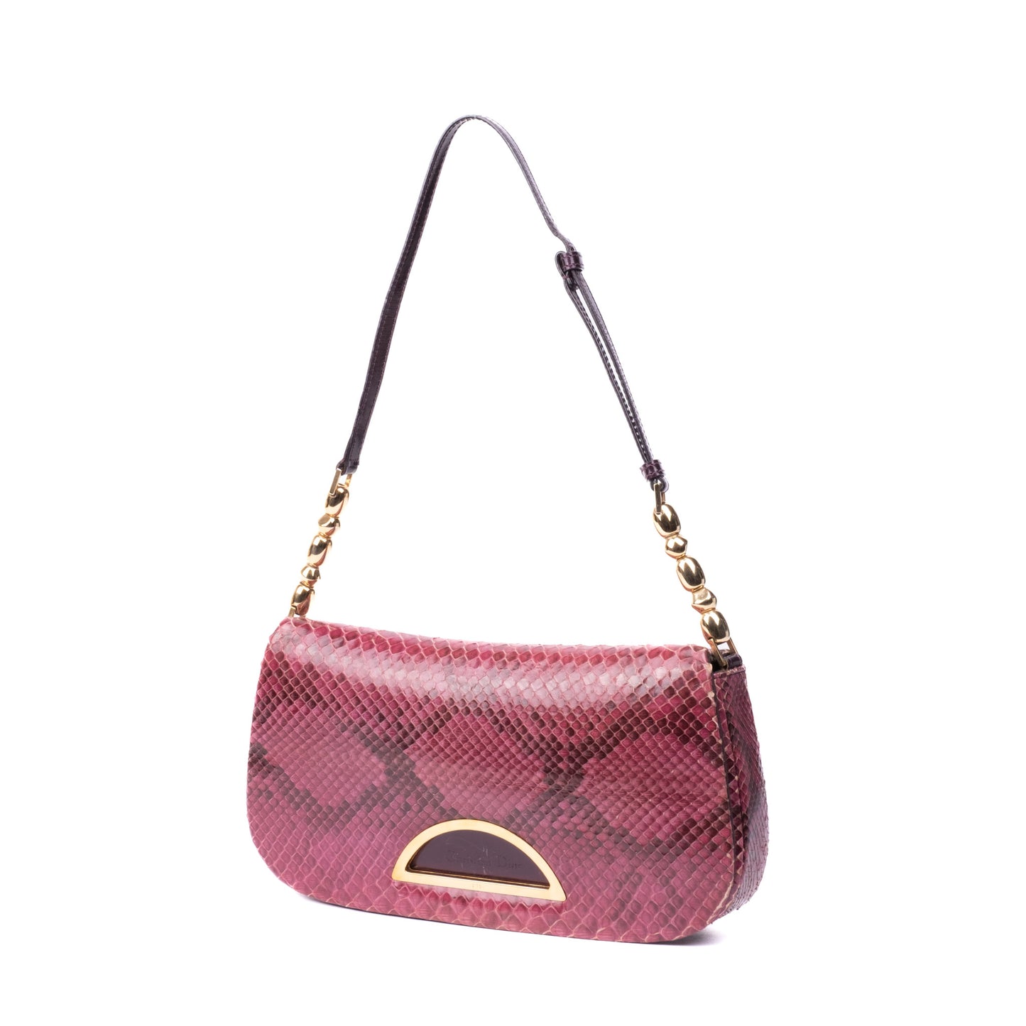 Christian Dior Pink Python Leather Malice Shoulder Bag