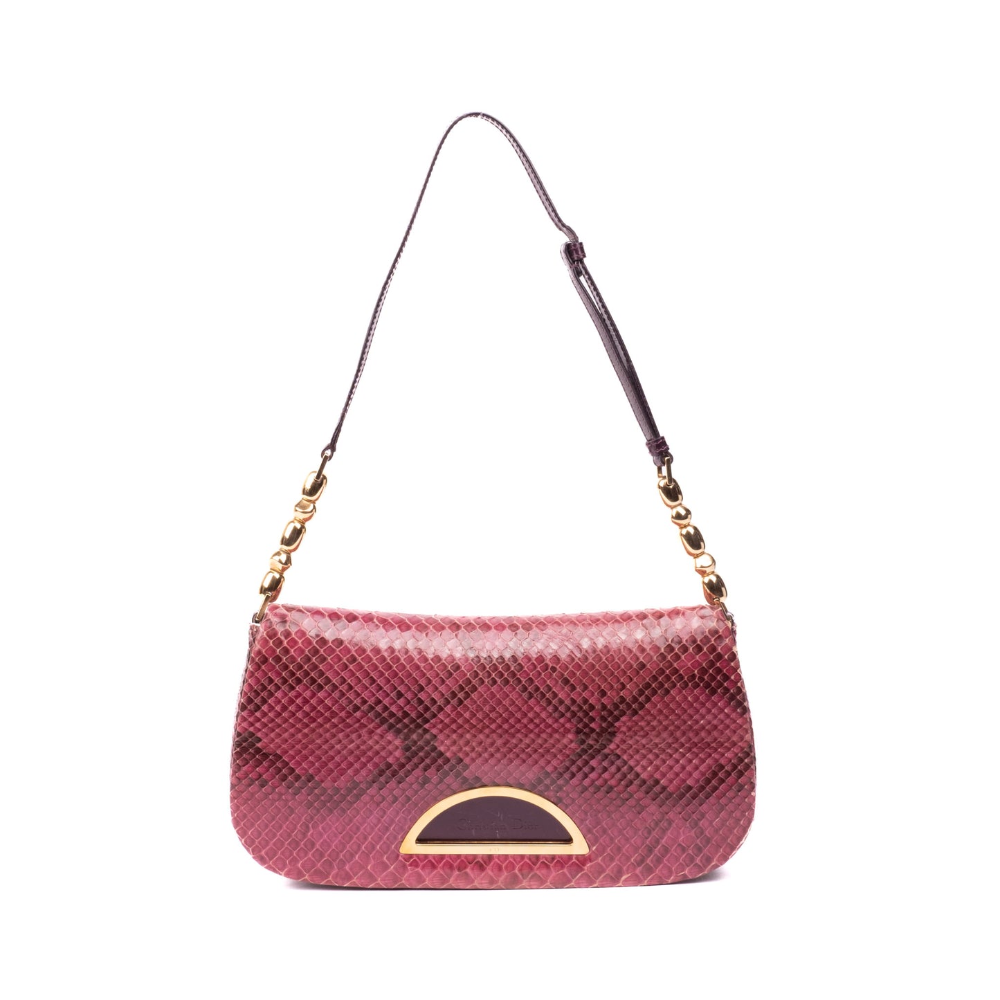Christian Dior Pink Python Leather Malice Shoulder Bag