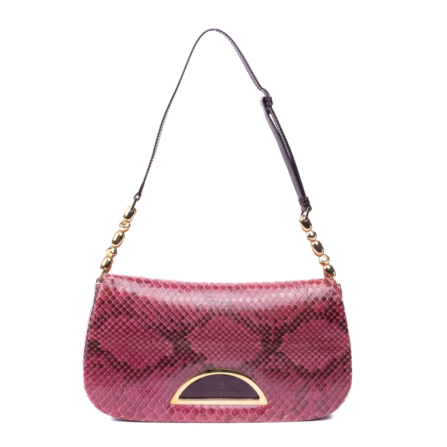 Christian Dior Pink Python Leather Malice Shoulder Bag