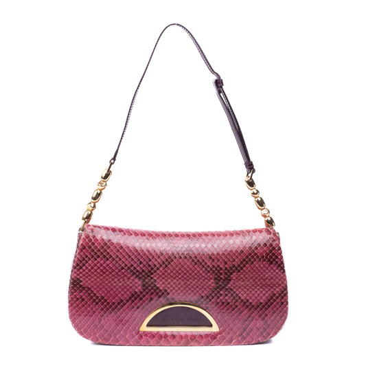 Christian Dior Pink Python Leather Malice Shoulder Bag