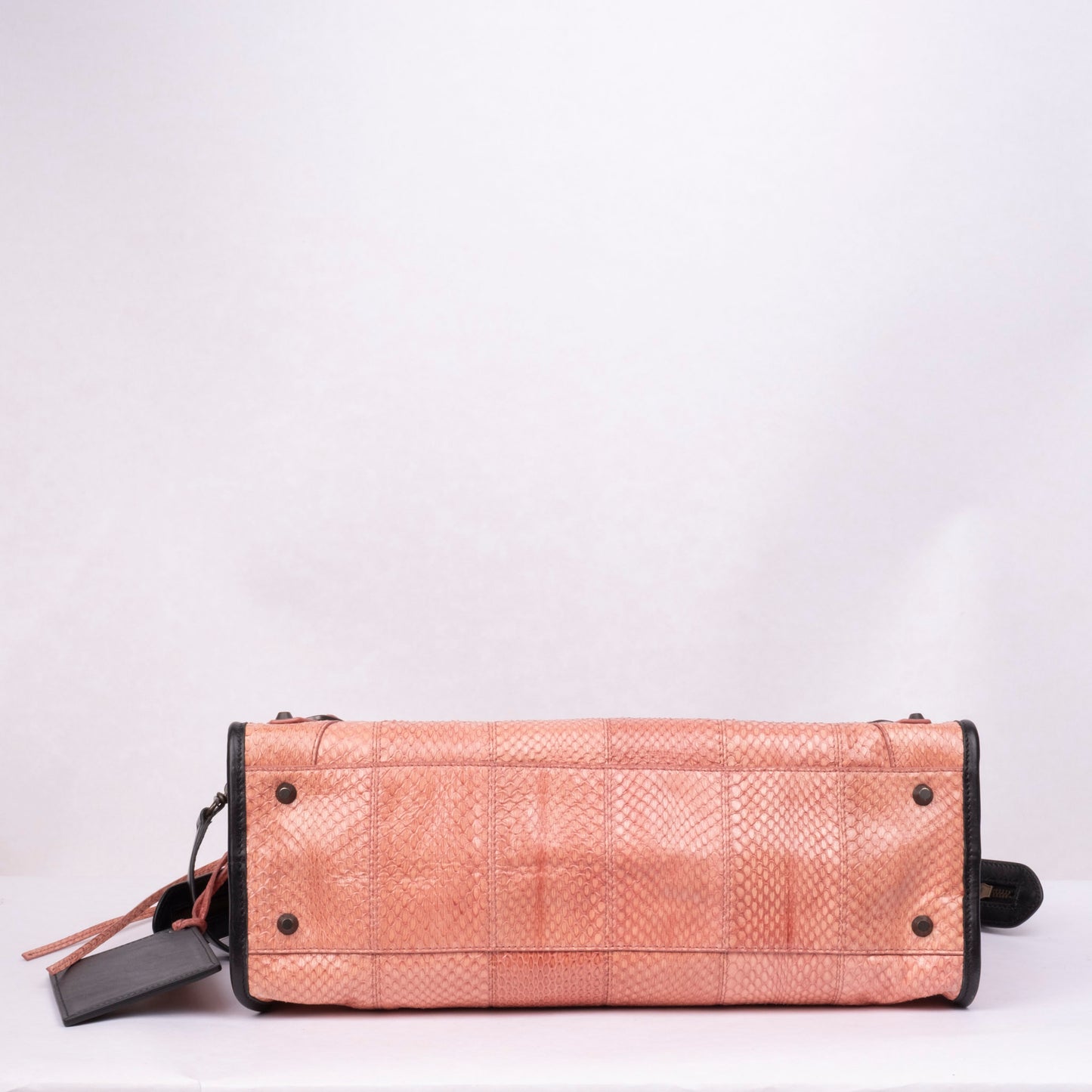 RARE Balenciaga Python Salmon Pink & Black City Bag