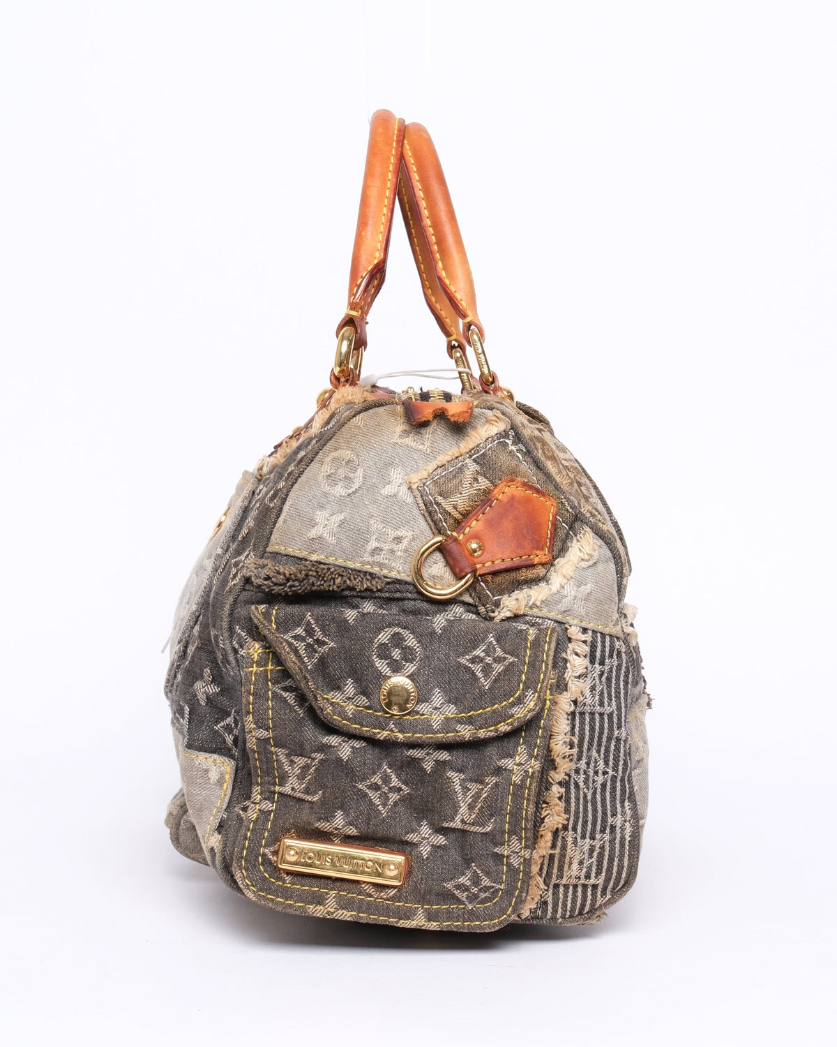 Louis Vuitton Black Denim Monogram Patchwork Bowler Bag