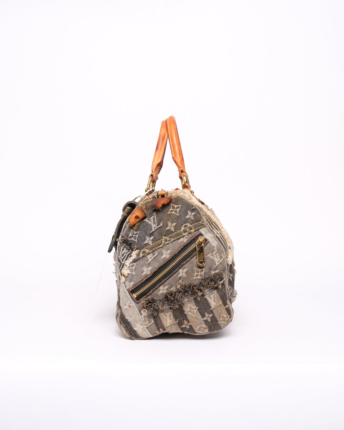 Louis Vuitton Black Denim Monogram Patchwork Bowler Bag