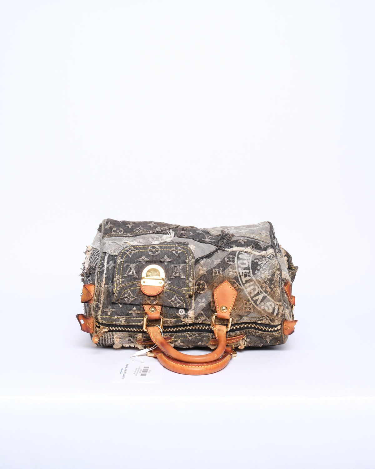 Louis Vuitton Black Denim Monogram Patchwork Bowler Bag