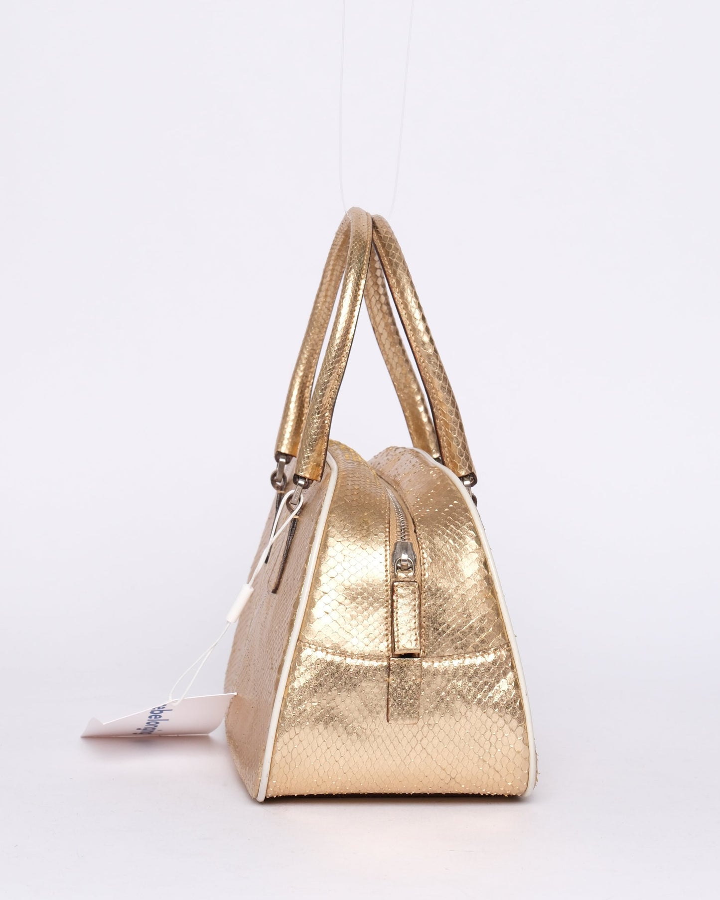 Prada Gold Python Mini Bowler Handbag