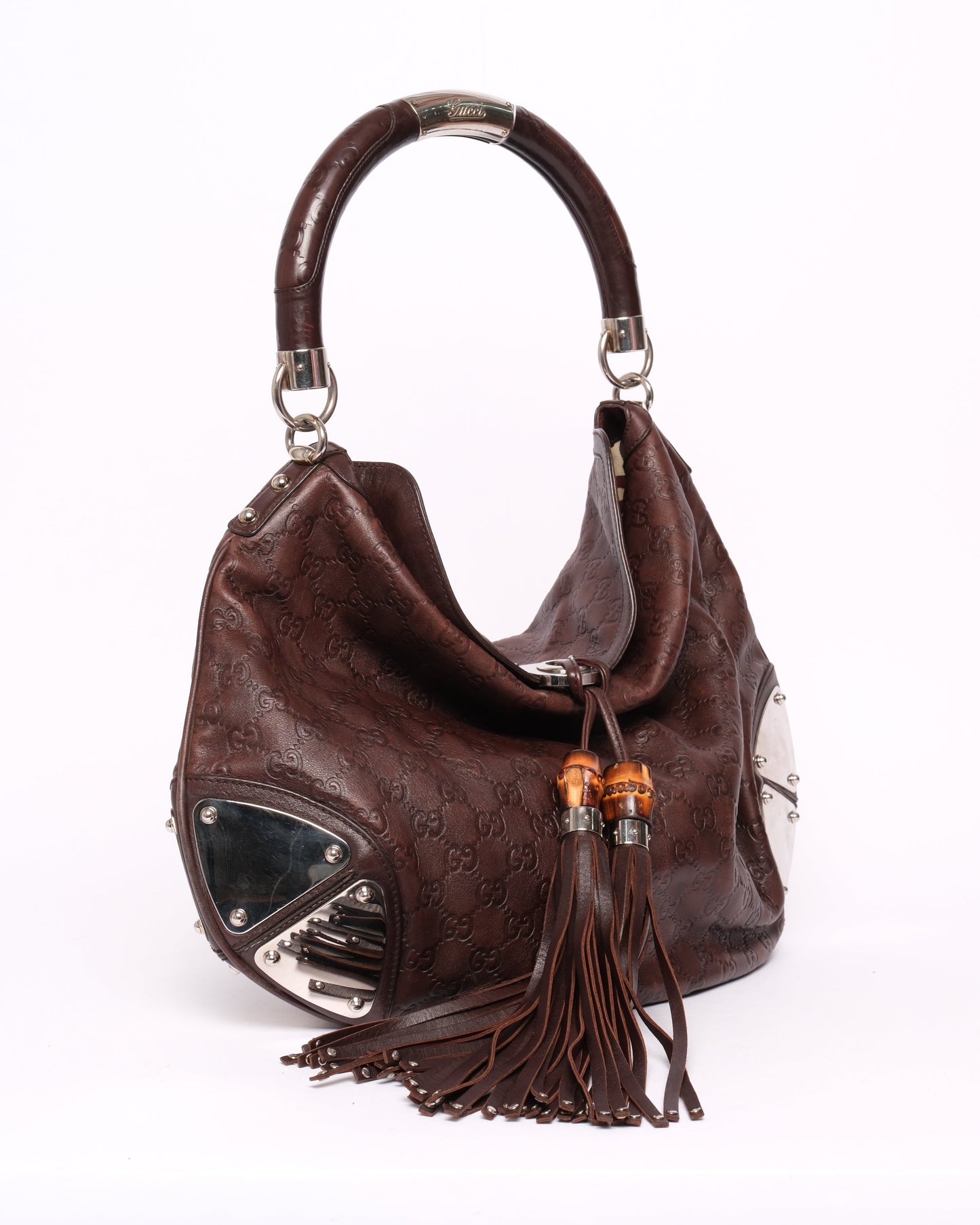 Gucci Brown Leather Babouska Indy Shoulder Bag