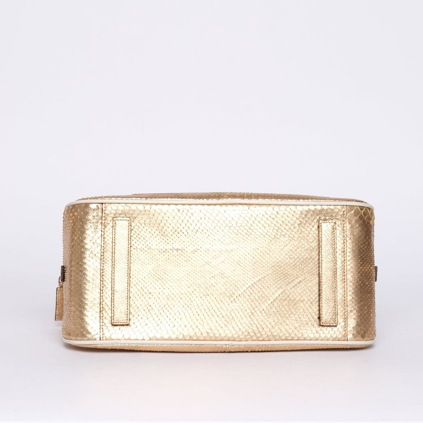 Prada Gold Python Mini Bowler Handbag