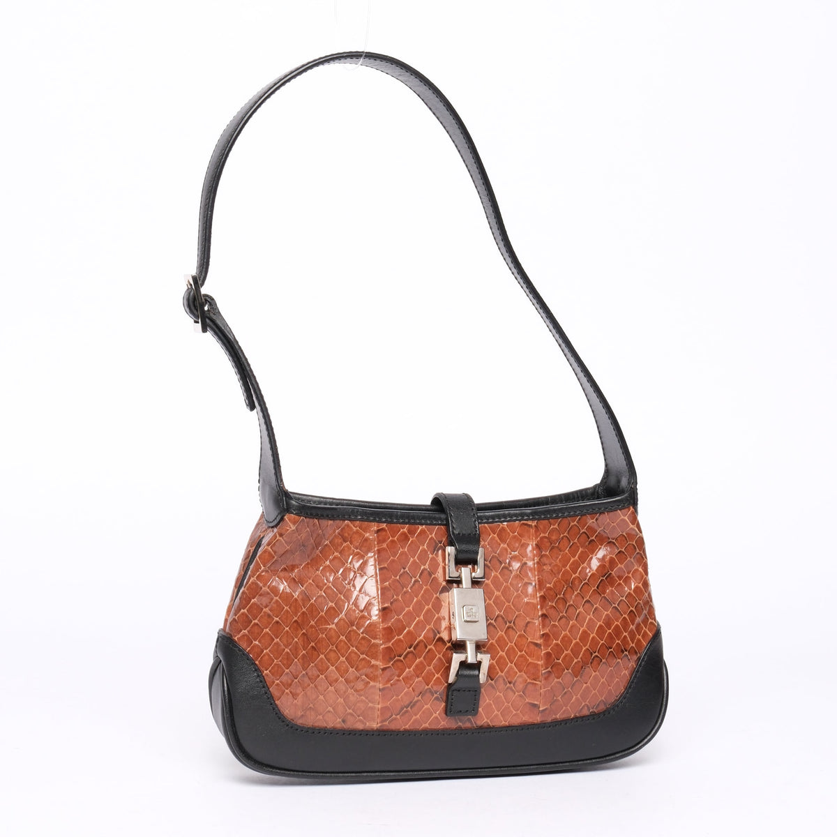 Gucci Brown & Black Snakeskin Leather Mini Jackie Shoulder Bag