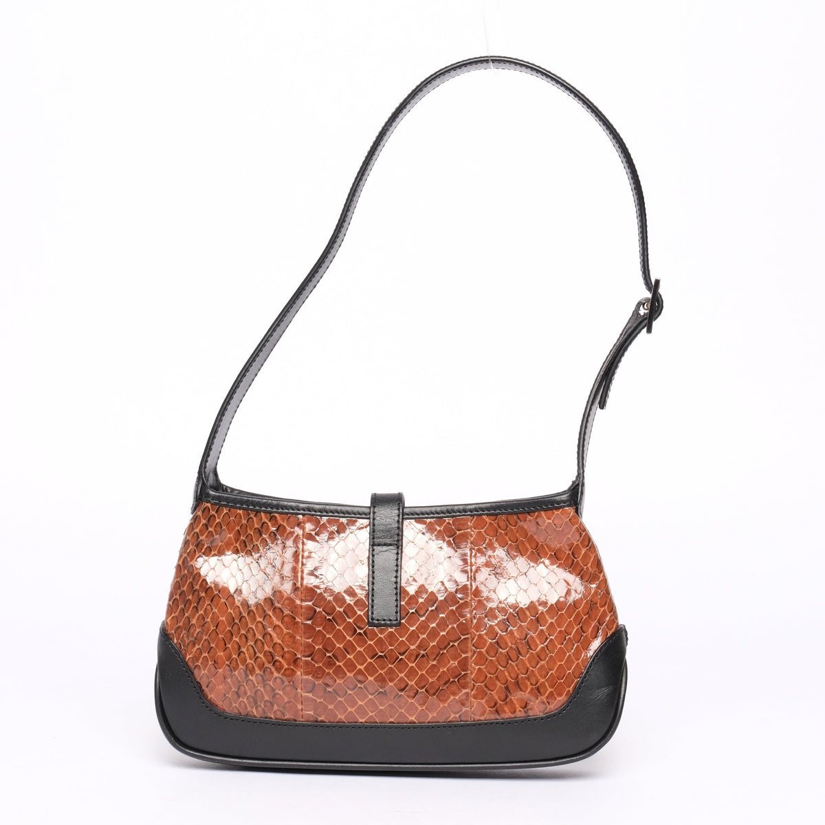 Gucci Brown & Black Snakeskin Leather Mini Jackie Shoulder Bag