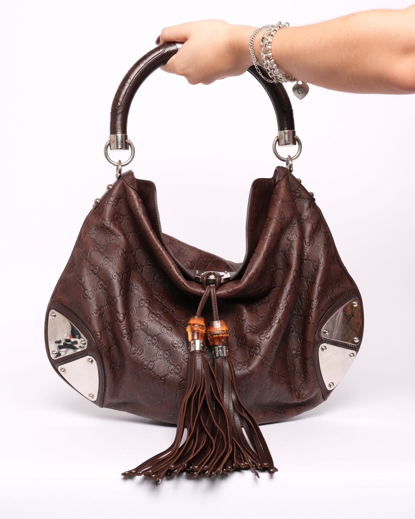 Gucci Brown Leather Babouska Indy Shoulder Bag