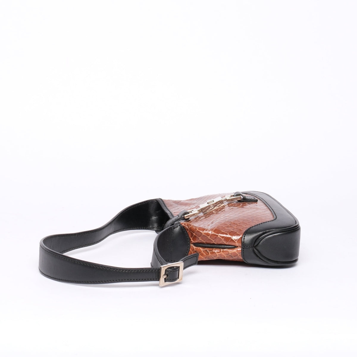 Gucci Brown & Black Snakeskin Leather Mini Jackie Shoulder Bag
