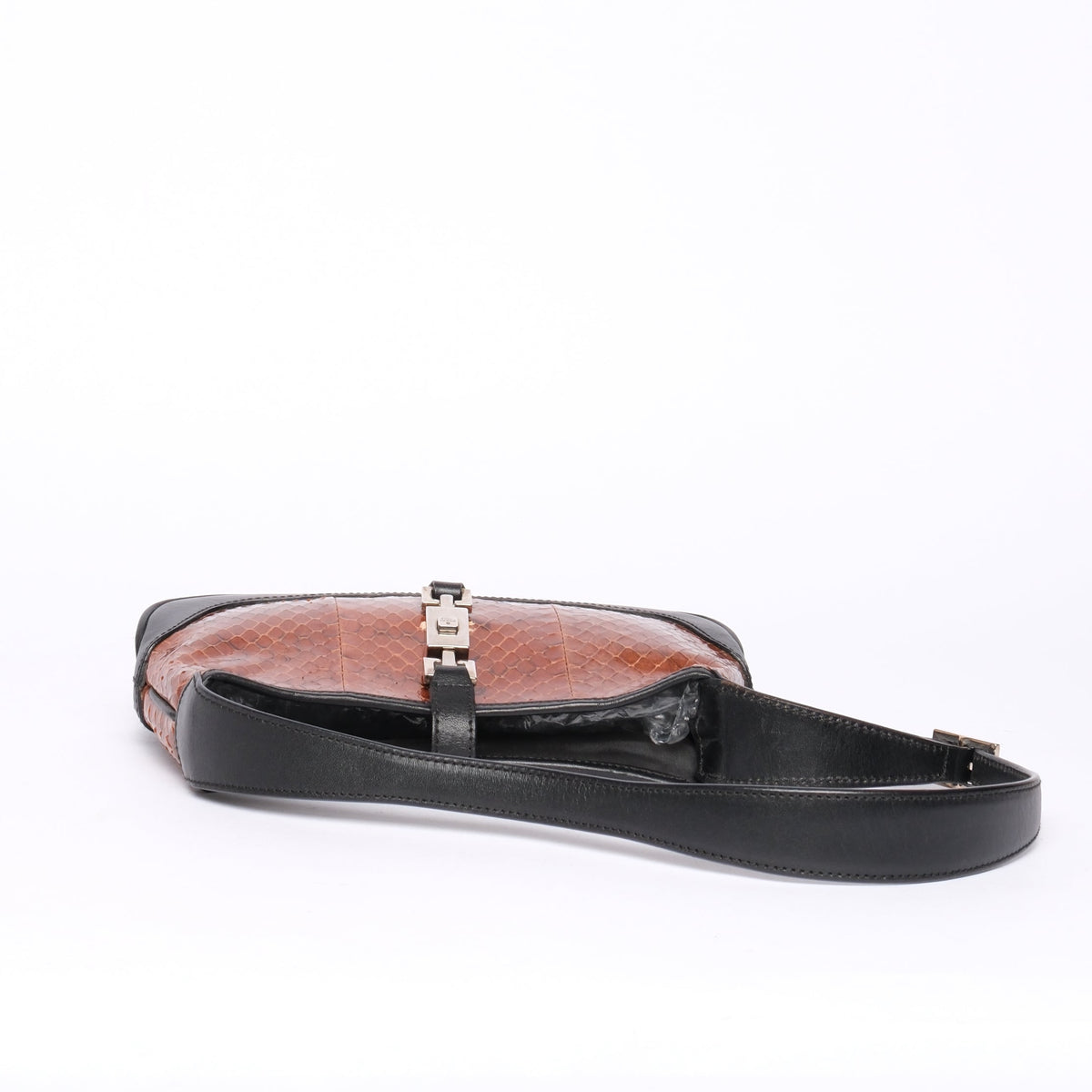 Gucci Brown & Black Snakeskin Leather Mini Jackie Shoulder Bag