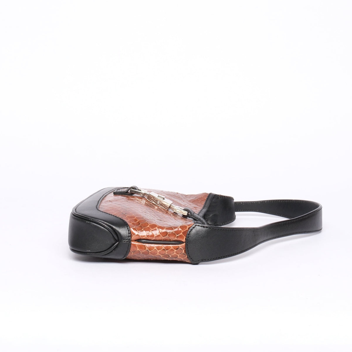 Gucci Brown & Black Snakeskin Leather Mini Jackie Shoulder Bag