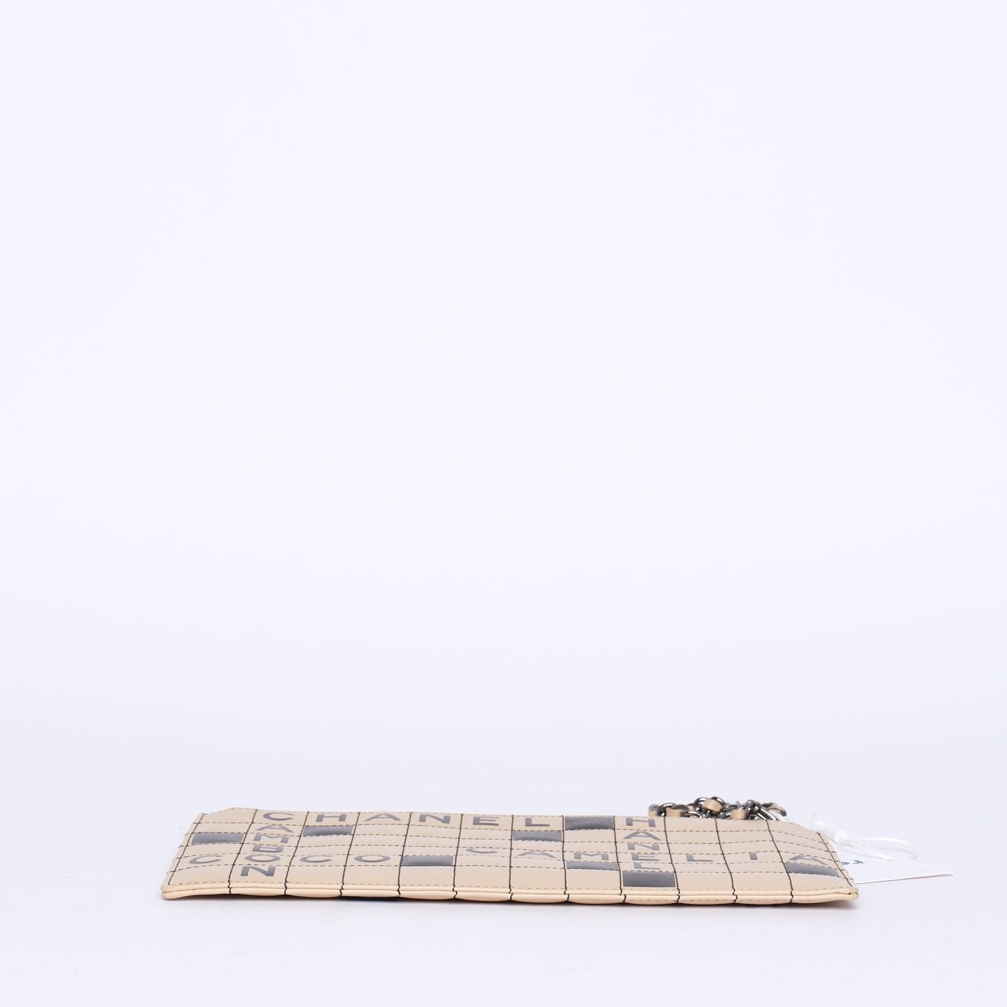Chanel Beige Crossword Puzzle Pochette