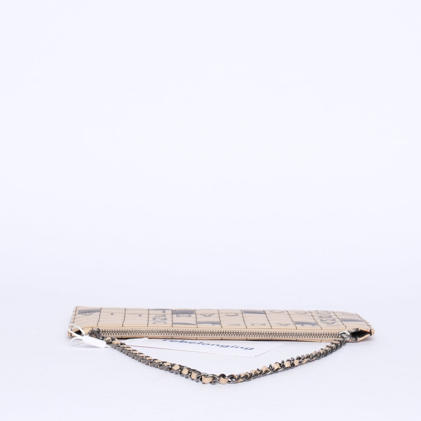 Chanel Beige Crossword Puzzle Pochette